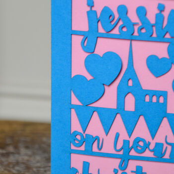 Personalised Papercut Christening Card, 5 of 6