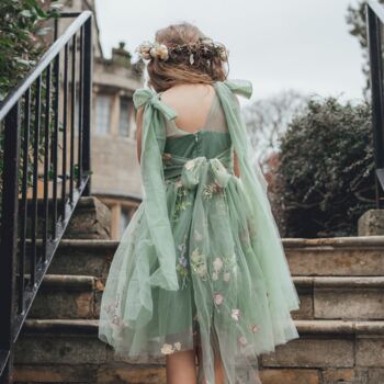 Enchanted Angel Fairy Flower Girl Dress Fern, 4 of 12