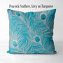 Peacock Cushion, Feathers, Multiple Cols Available, thumbnail 5 of 7