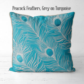 Peacock Cushion, Feathers, Multiple Cols Available, 5 of 7