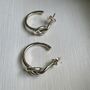 Lucky Knot Open Hoop Earrings In Sterling Silver, thumbnail 4 of 4