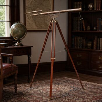 60 Inch Handcrafted Bronze Telescope With Tripod Stand, 3 of 7