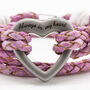 Custom Pink Leather Remembrance Bracelet For Women With Silver Heart Urn, thumbnail 2 of 9