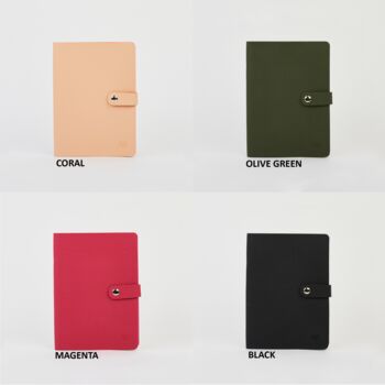 A5 Personalised Vegan Non Leather Nicobar Notebook, 8 of 11