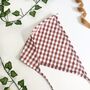 Cotton Rust Gingham Hair Scarf, Triangle Head Scarf, thumbnail 2 of 6