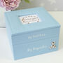 Personalised Baby Keepsake And Photo Box In Blue, thumbnail 1 of 11