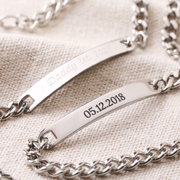 Personalised Mens Stainless Steel Curb ID Bracelet, 10 of 12