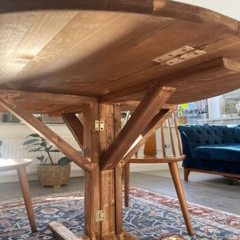 Handmade Folding Fold Down Dining Table, 6 of 8