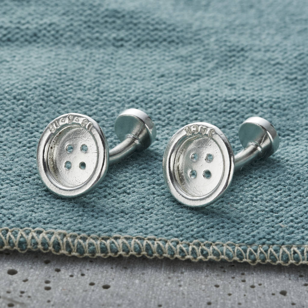 Personalised Button Cufflinks By Posh Totty Designs