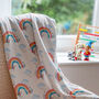Soft Cosy Cuddly Kids Toddler Blanket Bee Rainbow Cream, thumbnail 4 of 5