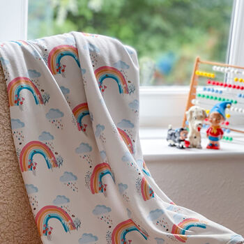 Soft Cosy Cuddly Kids Toddler Blanket Bee Rainbow Cream, 4 of 5
