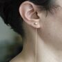 November Birthstone Topaz Silver Threader Earrings, thumbnail 5 of 7