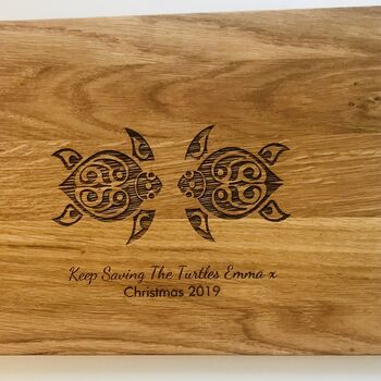 Two Turtles Personalised Chopping Board, 3 of 5