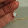 Opal Teardrop Pendant Necklace, thumbnail 2 of 5