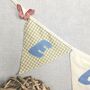 Bunting Vintage Style, Gingham Green Creams Blue, thumbnail 5 of 8