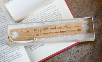 Personalised Mothers Day Gift Oak Bookmark, 2 of 6