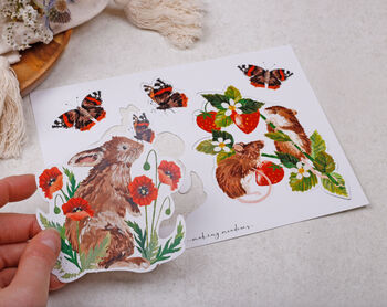 Diy Make Your Own Greeting Card Making Kit With Hedgerow Animals, 5 of 9