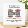 Cotton Anniversary – Tying The Knot Card, thumbnail 1 of 2