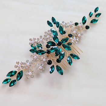 Emerald Hair Comb, 5 of 6