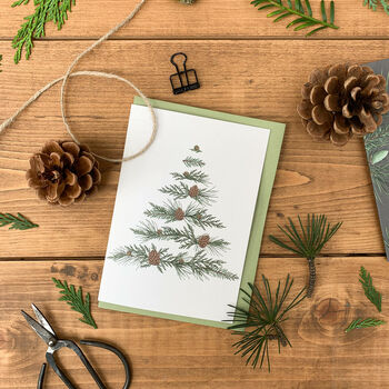 Botanical Christmas Card 'Tree' Festive Foliage, 2 of 2