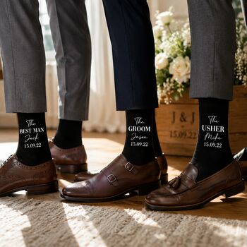 Personalised Groomsmen Gifts Groom Wedding Socks, 4 of 9