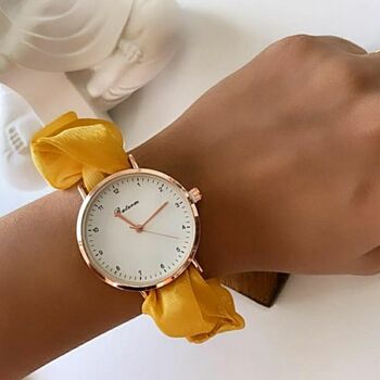 Handmade Mustard Changeable Elastic Women Wristwatch, 2 of 7
