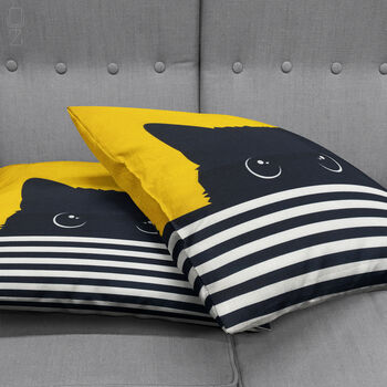 Cushion Cover With Hidden Black Cat On The Yellow, 6 of 7