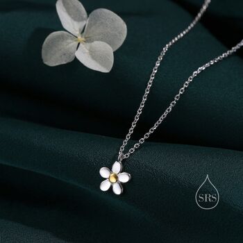 Tiny Little Daisy Flower Pendant Necklace, 5 of 10