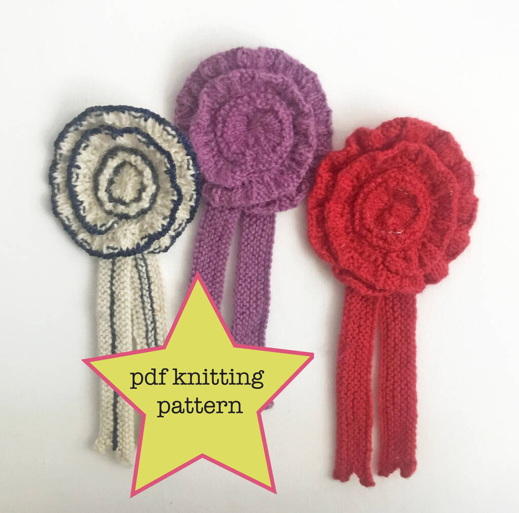 Knitted Rosette Pdf Knitting Pattern By Nervous Stitch