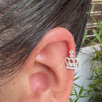 Crown Ear Cuff In Sterling Silver, 2 of 5