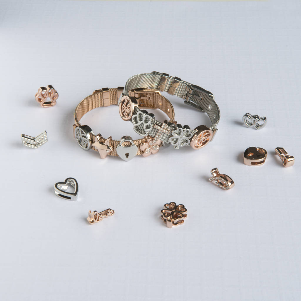 personalised slider charm bracelet by lauryn james