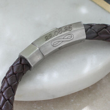 Personalised Leather Infinity Message Bracelet, 4 of 9