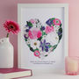 Personalised Floral Heart Print For Mum, thumbnail 1 of 9