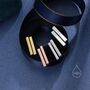 Sterling Silver Long Geometric Bar Stud Earrings, thumbnail 7 of 12