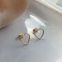 14k Gold Filled Love Heart Ear Stud Earrings, thumbnail 1 of 8