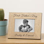 Personalised First Fathers Day Wood Picture Frame, thumbnail 1 of 2
