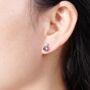 February Birthstone Amethyst Stud Earrings, thumbnail 4 of 7