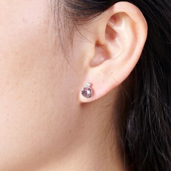 February Birthstone Amethyst Stud Earrings, 4 of 7