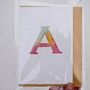 Handmade Watercolour Any Letter Initial Birthday Card, thumbnail 4 of 10