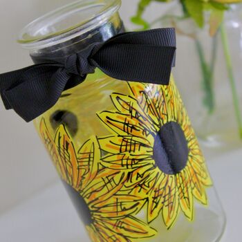 Sunflower Hand Painted Bud Vase, 3 of 8