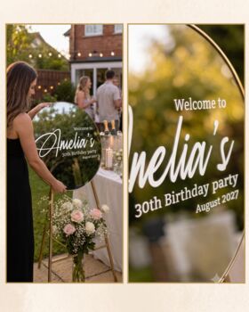 Personalised Birthday Mirror Welcome Sign Vinyl Decal, 4 of 13
