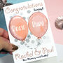Personalised Balloons Baby Twins New Parents Card, thumbnail 4 of 10
