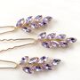 Large Lilac Crystal Hair Pins, thumbnail 1 of 5