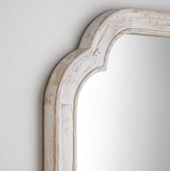 Distressed White Rectangle Wall Mirror, 2 of 3