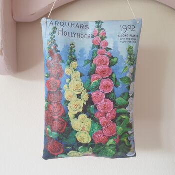 Lavender Sachet With Hollyhock Floral Print, Gift For Flower Friends, 6 of 6