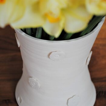 Large Vase Flower Design Cotton White Collection, 5 of 8