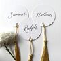 Gold Tassel Circular Calligraphy Place Cards, thumbnail 1 of 2