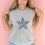 Blue Leopard Print Star T Shirt, thumbnail 1 of 2