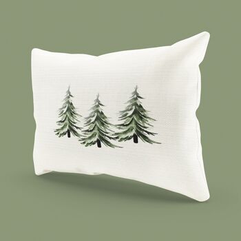 Fir Tree Cushion – Cream Linen Or White Velvet Two Sizes, 4 of 6