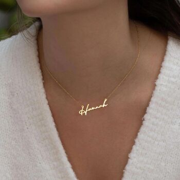 Dainty Name Necklace With Box Chain, 9 of 11